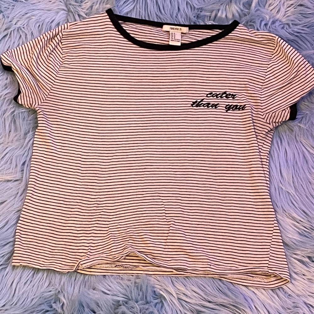 stripes forever 21 shirt🤍